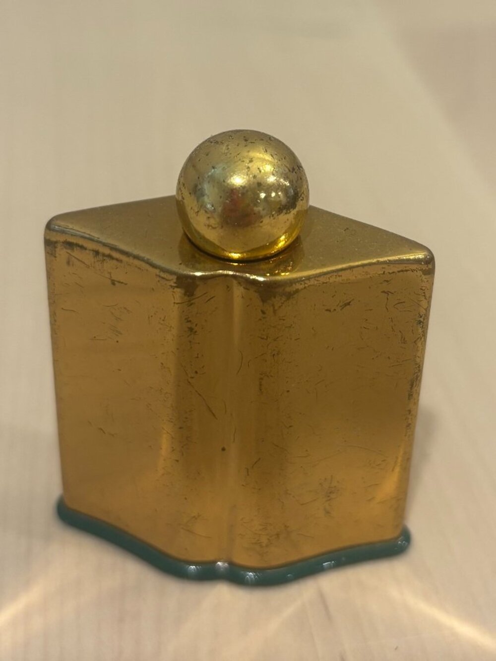 Vintage Coty Emeraude miniature perfume bottle gold-toned .13 oz
